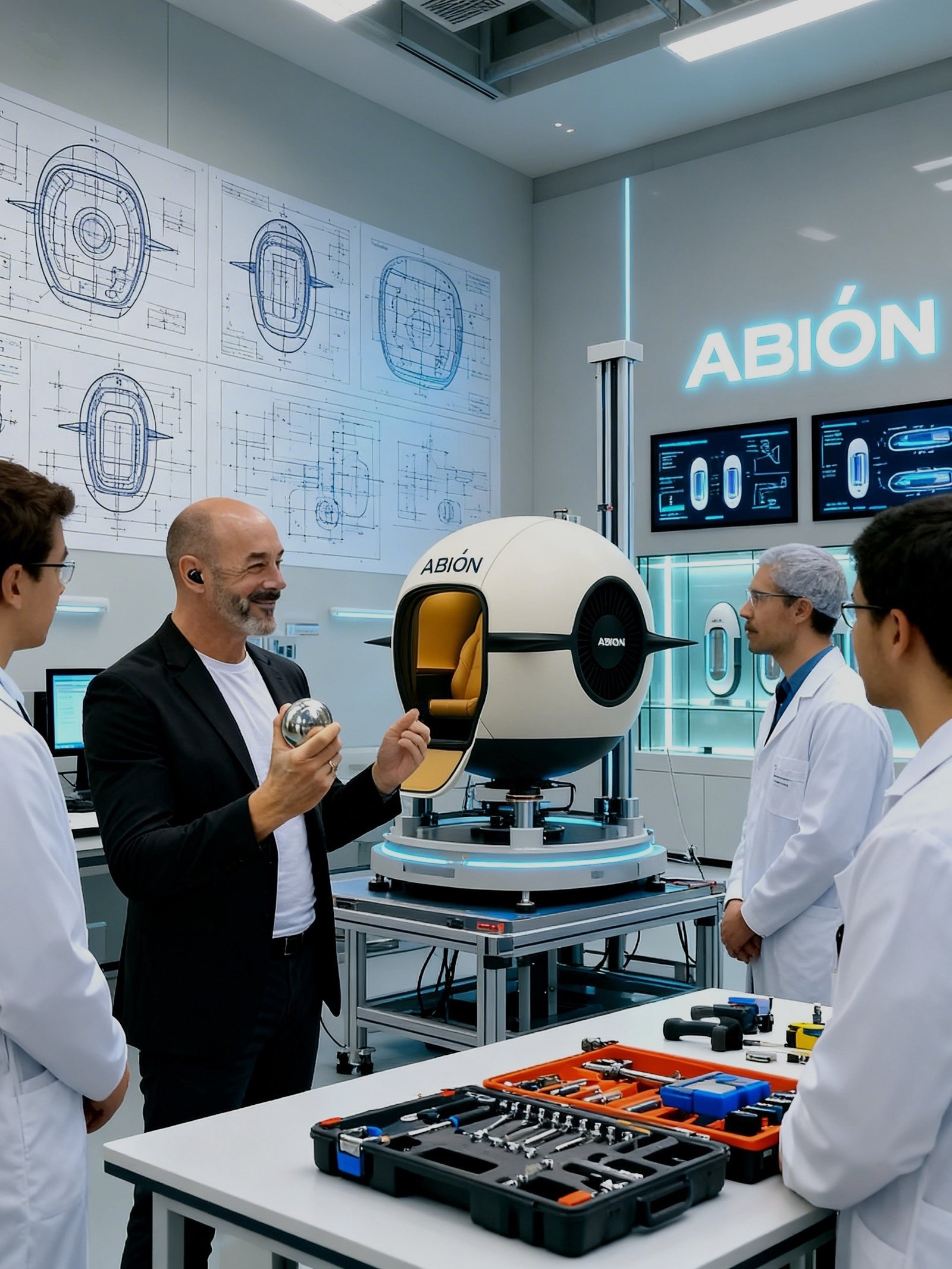 Álvaro presenting ABÏON to engineering team
