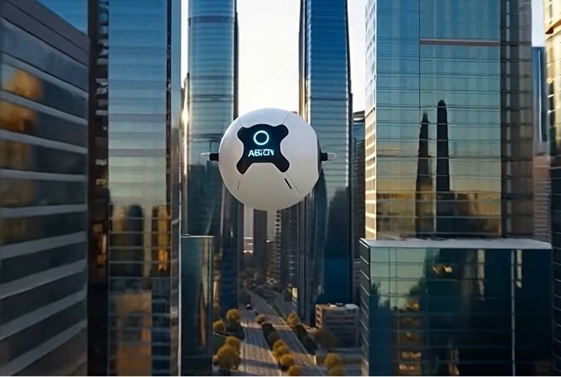 ABÏON Drone flying between buildings